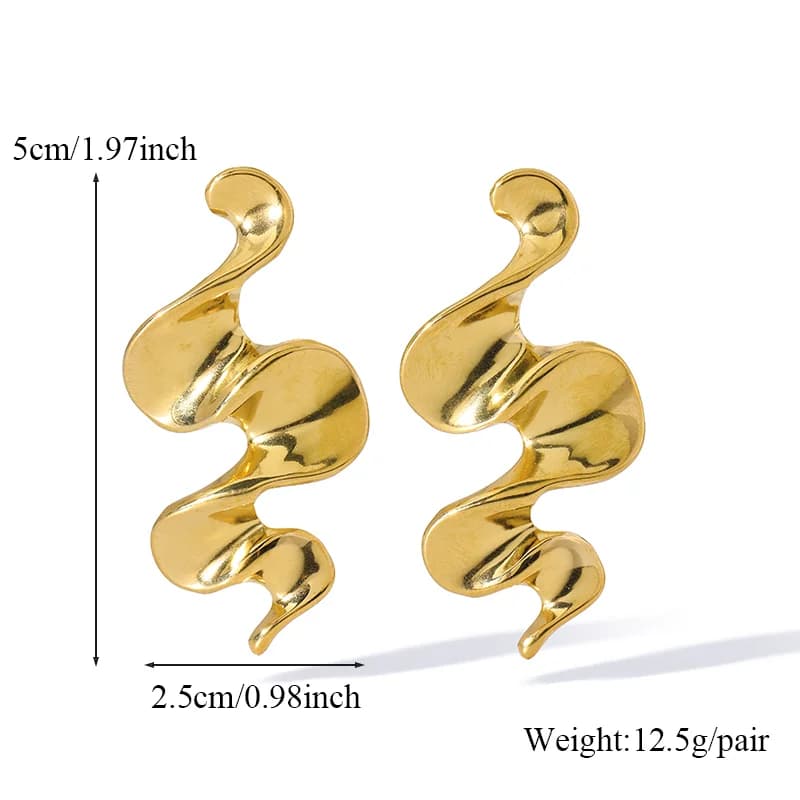 Abartılı Yılan Sarkaç Charm Küpe