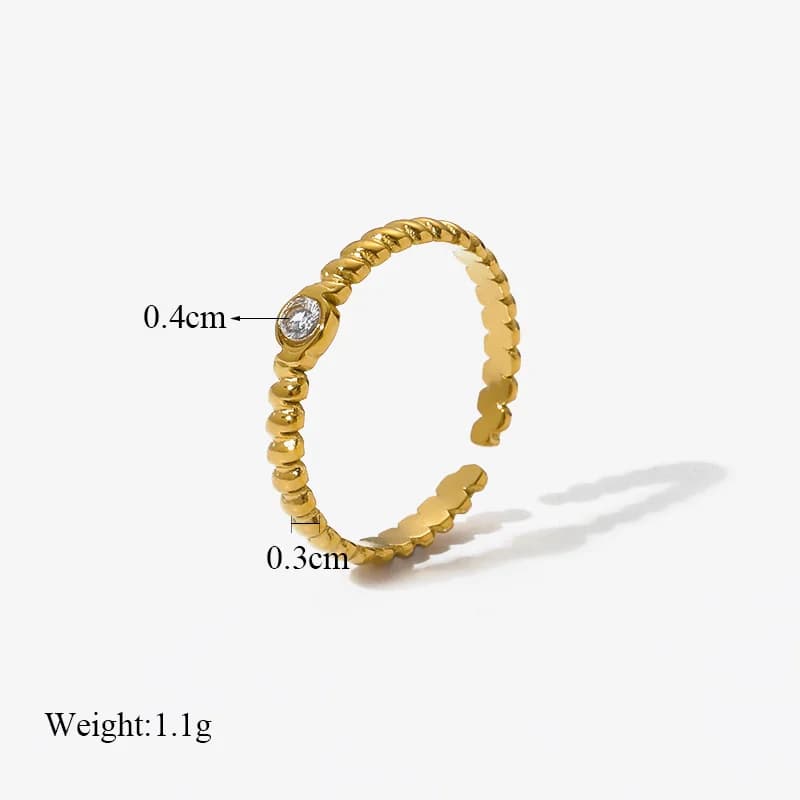 Stainless Steel Open Cuff Ring for Women