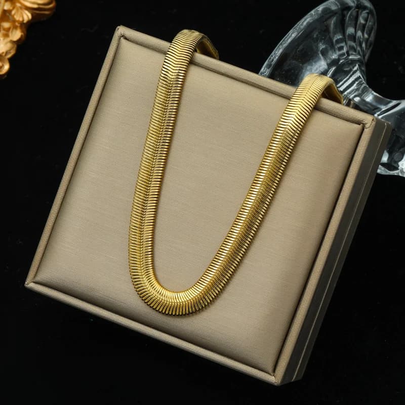 Stainless Steel Chain Necklace, Gold Plated