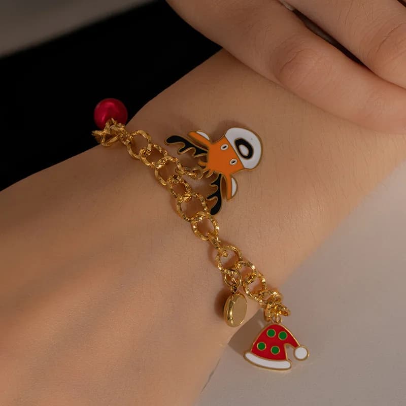 Stainless Steel Snowman Charm Bracelet