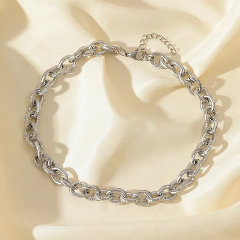 Thick Cuban Chain Necklace, Gold or Silver