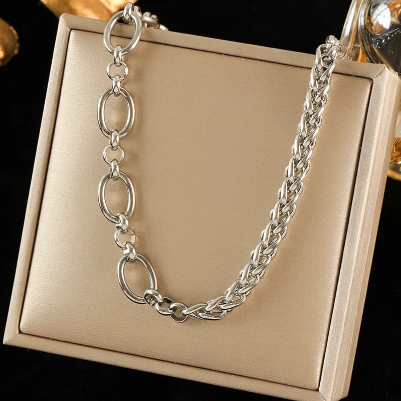 8mm Chunky Chain Necklace, 18K Gold Plated