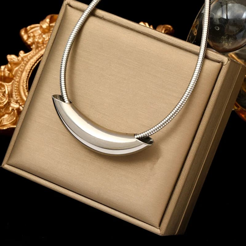 Solid Beaded Stainless Steel Necklace
