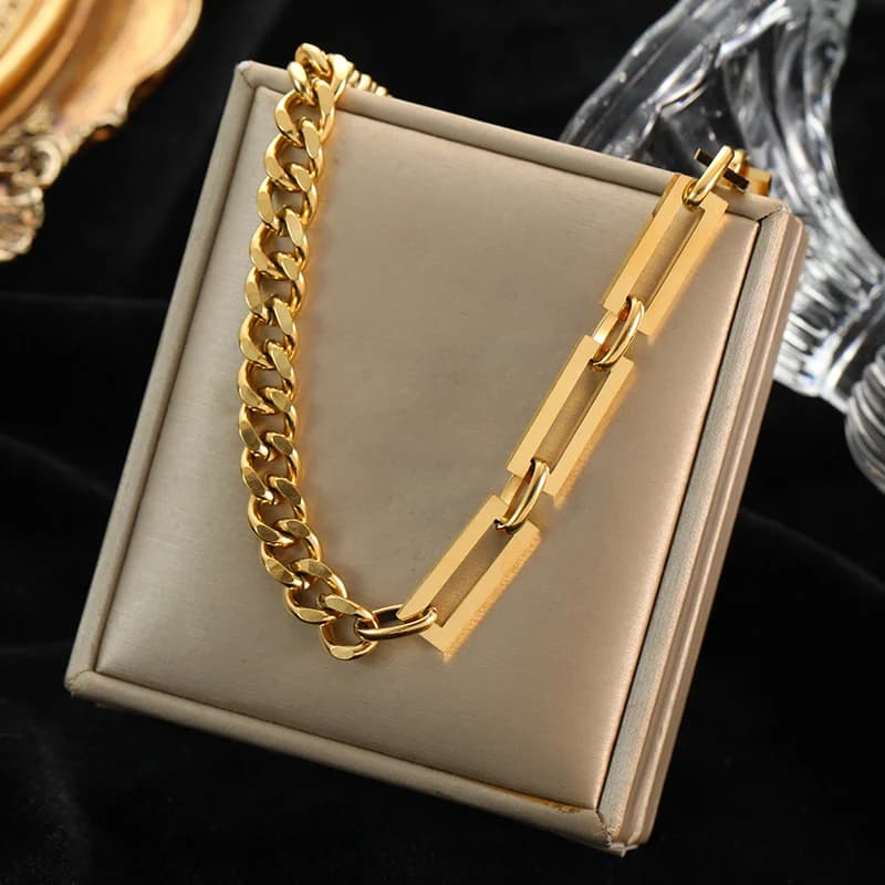 Knot Chain Necklace, 18K Gold Plated