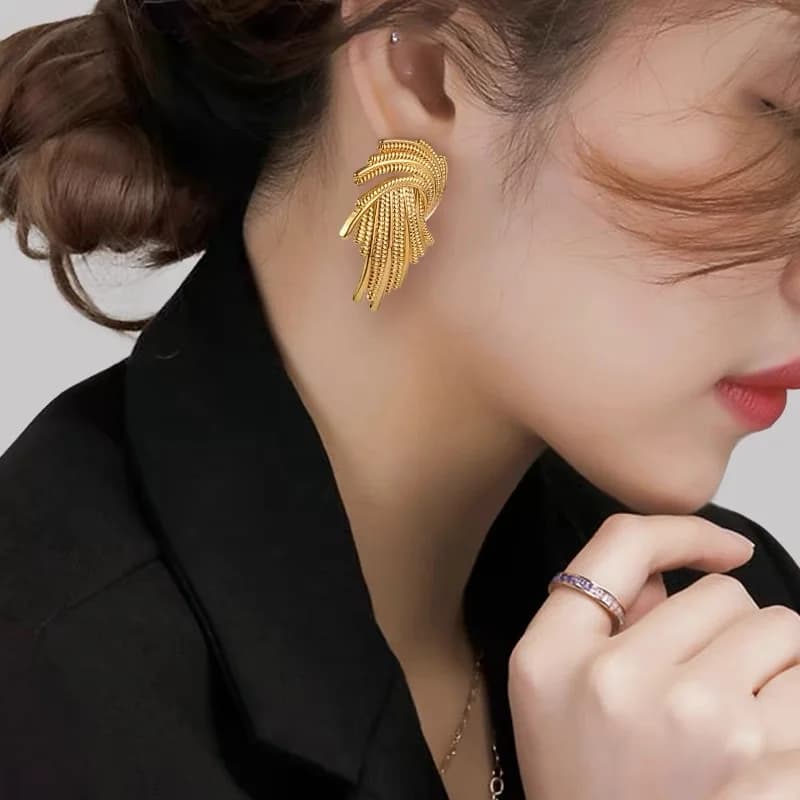 18K Gold Plated Creative Stud Earrings