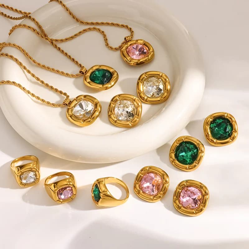 Kübik Zirkon Choker Kolye ve Küpe Seti