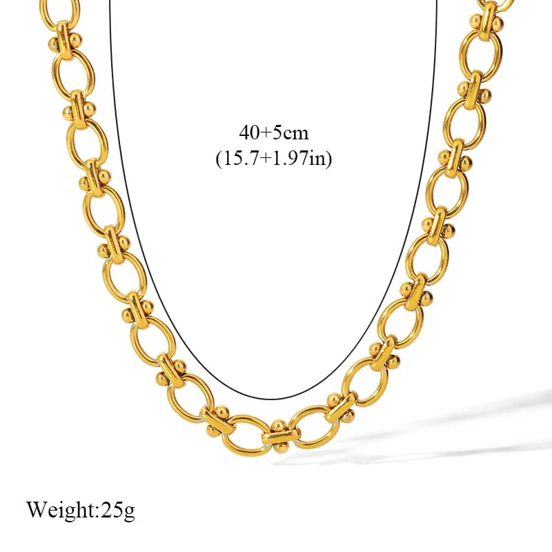Stainless Steel Chain Necklace, Gold Plated