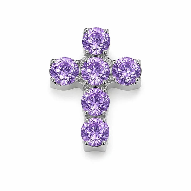Titanyum Spiral Haç Zirkon Body Piercing