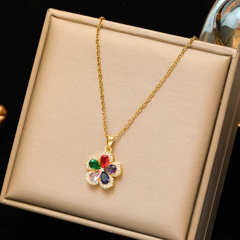 Stainless Steel Double Layer Irregular Pearl Necklace