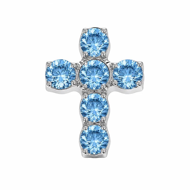 Titanyum Spiral Haç Zirkon Body Piercing