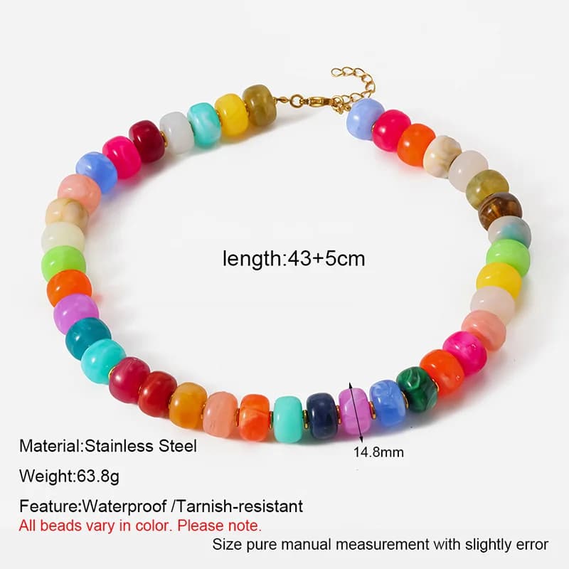 Acrylic Resin Beaded Collar Necklace